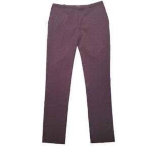 H&M Women’s Tonal Floral Print Burgundy Trouser  Slim Leg Pants Size 8 NWT